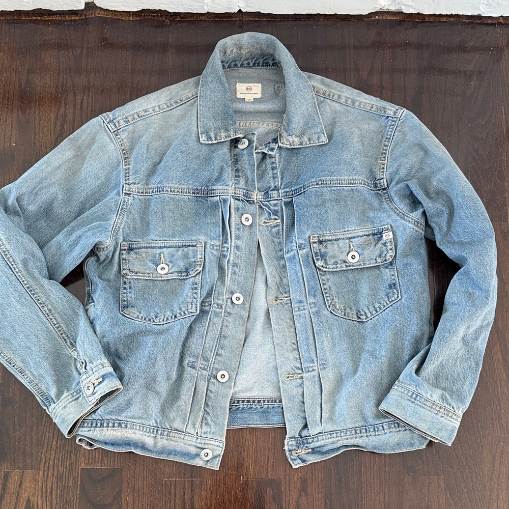 Ag Adriano Goldschmied Distressed Denim Jacket Small